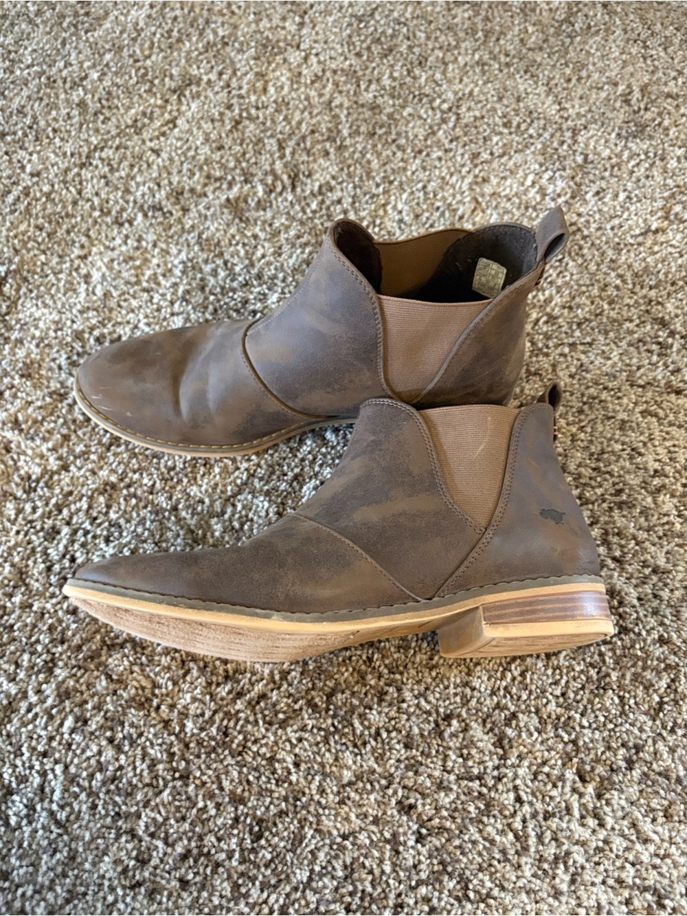 Rocket Dog Brown Leather-Look Ankle Booties